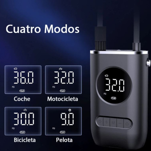 Compresor Inflador de Llantas Recargable